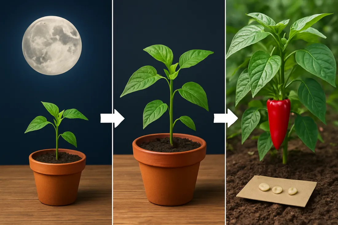 Holdnaptár paprika palántázás: lehetőségek vizuális összehasonlítása