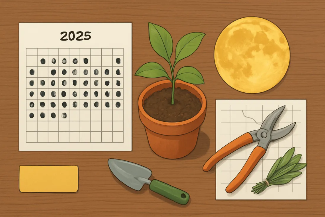 Holdnaptár 2025 kertészkedés: lehetőségek vizuális összehasonlítása