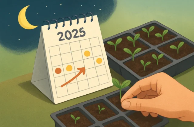 Holdnaptár 2025 palántanevelés – kedvező időszakok vetésre